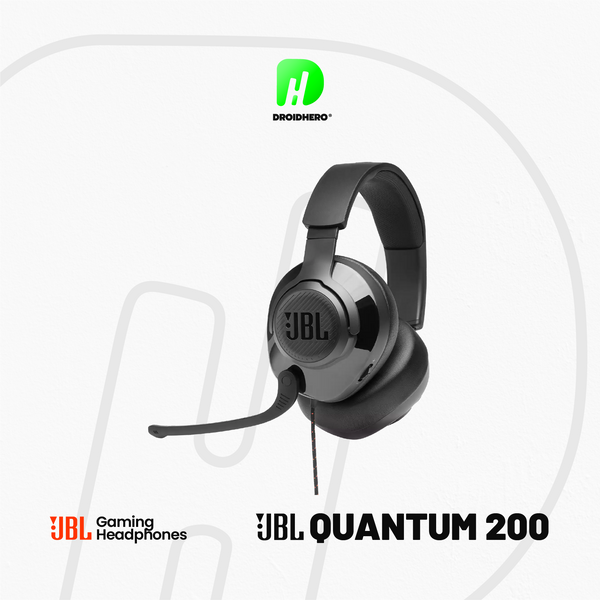 JBL Quantum 200 | Wired over-ear gaming headset with flip-up mic - Black